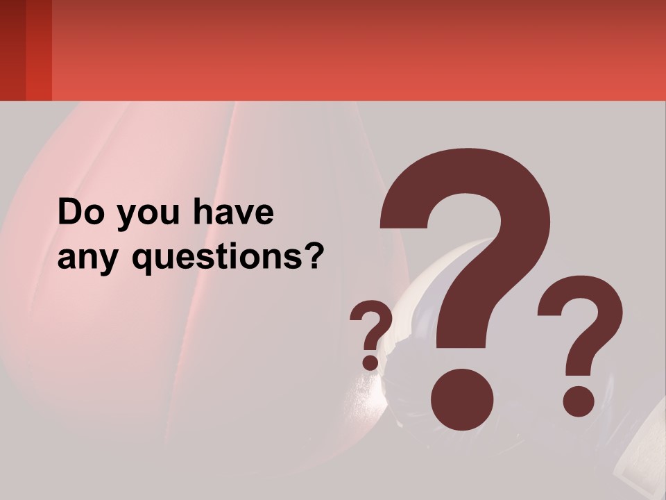 A Red And Blue Boxing Glove Next To A Red Punching Bag PowerPoint Template