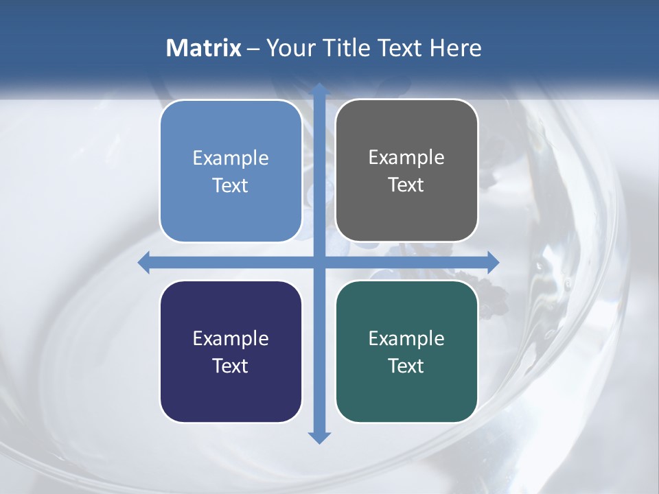 A Glass Vase Filled With Blue Flowers On Top Of A Table PowerPoint Template