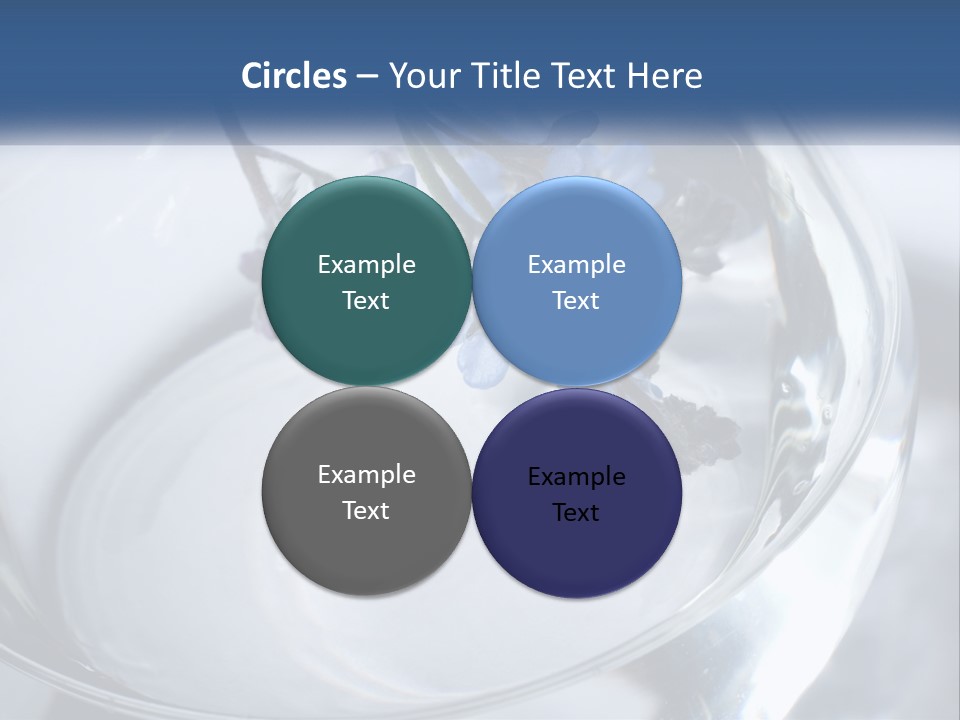 A Glass Vase Filled With Blue Flowers On Top Of A Table PowerPoint Template