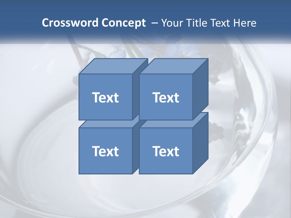 A Glass Vase Filled With Blue Flowers On Top Of A Table PowerPoint Template