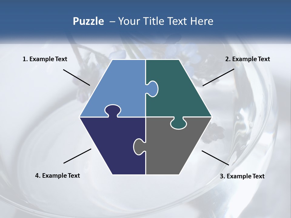 A Glass Vase Filled With Blue Flowers On Top Of A Table PowerPoint Template