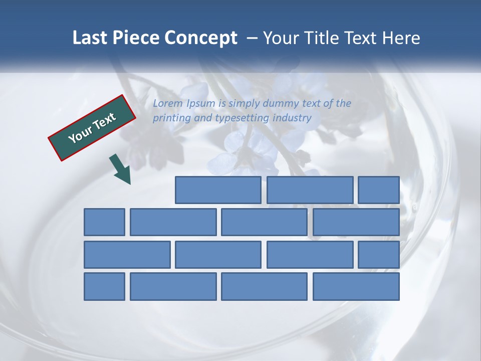 A Glass Vase Filled With Blue Flowers On Top Of A Table PowerPoint Template