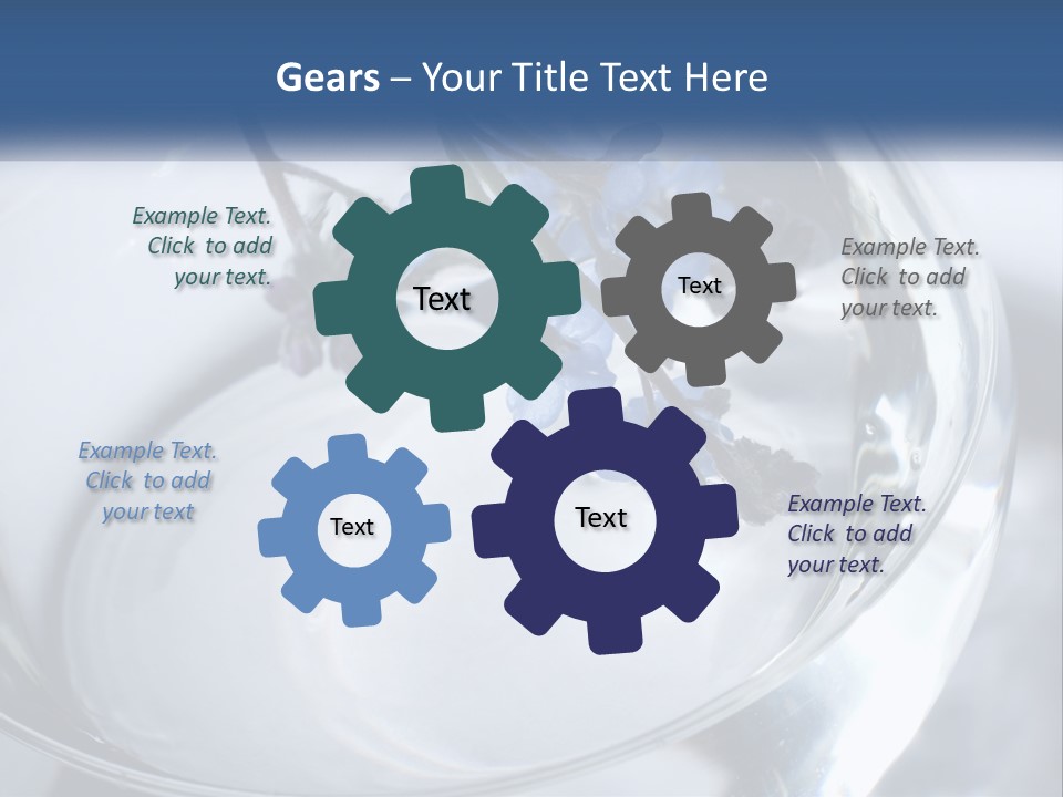 A Glass Vase Filled With Blue Flowers On Top Of A Table PowerPoint Template