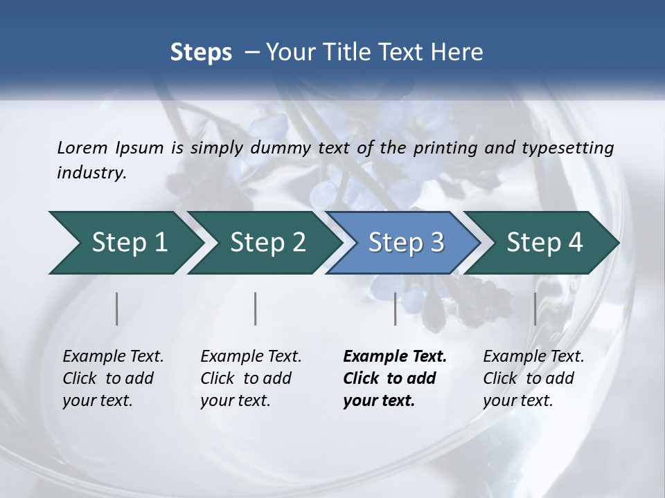 A Glass Vase Filled With Blue Flowers On Top Of A Table PowerPoint Template