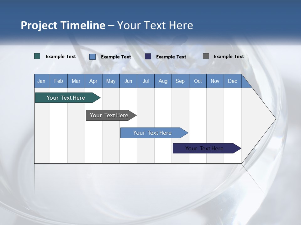 A Glass Vase Filled With Blue Flowers On Top Of A Table PowerPoint Template