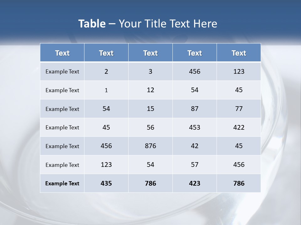 A Glass Vase Filled With Blue Flowers On Top Of A Table PowerPoint Template