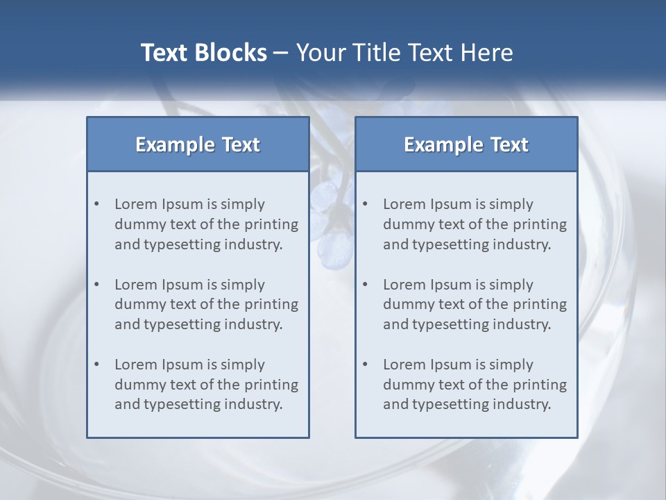 A Glass Vase Filled With Blue Flowers On Top Of A Table PowerPoint Template