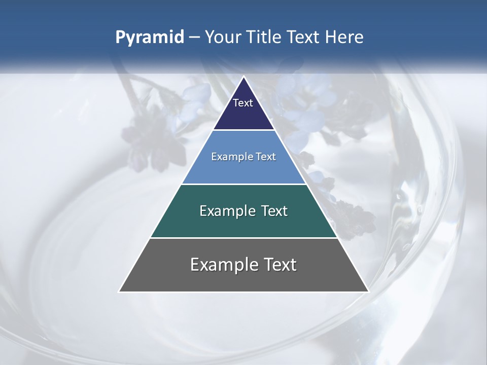 A Glass Vase Filled With Blue Flowers On Top Of A Table PowerPoint Template