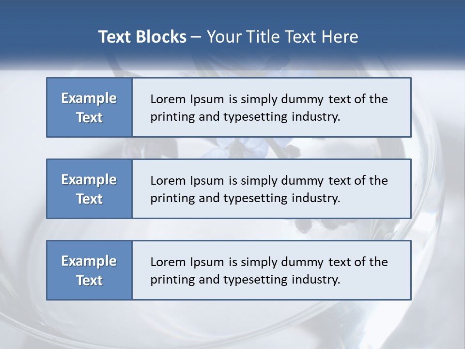A Glass Vase Filled With Blue Flowers On Top Of A Table PowerPoint Template