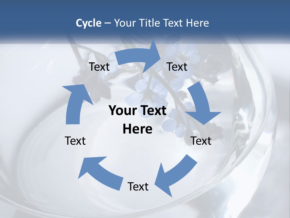 A Glass Vase Filled With Blue Flowers On Top Of A Table PowerPoint Template