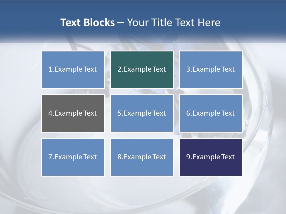 A Glass Vase Filled With Blue Flowers On Top Of A Table PowerPoint Template