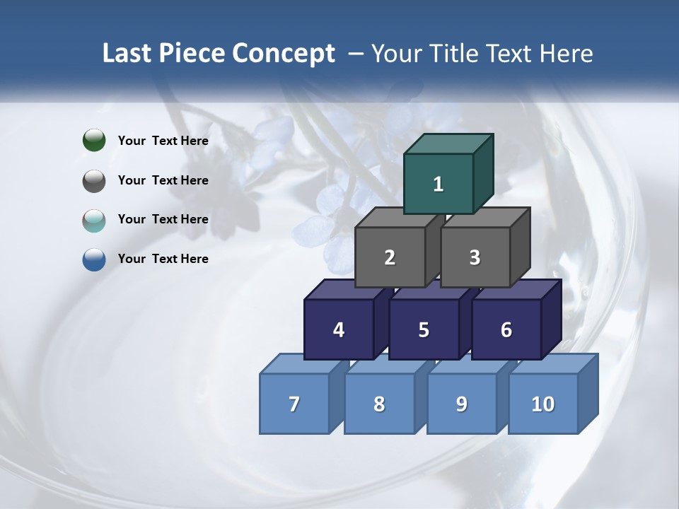 A Glass Vase Filled With Blue Flowers On Top Of A Table PowerPoint Template