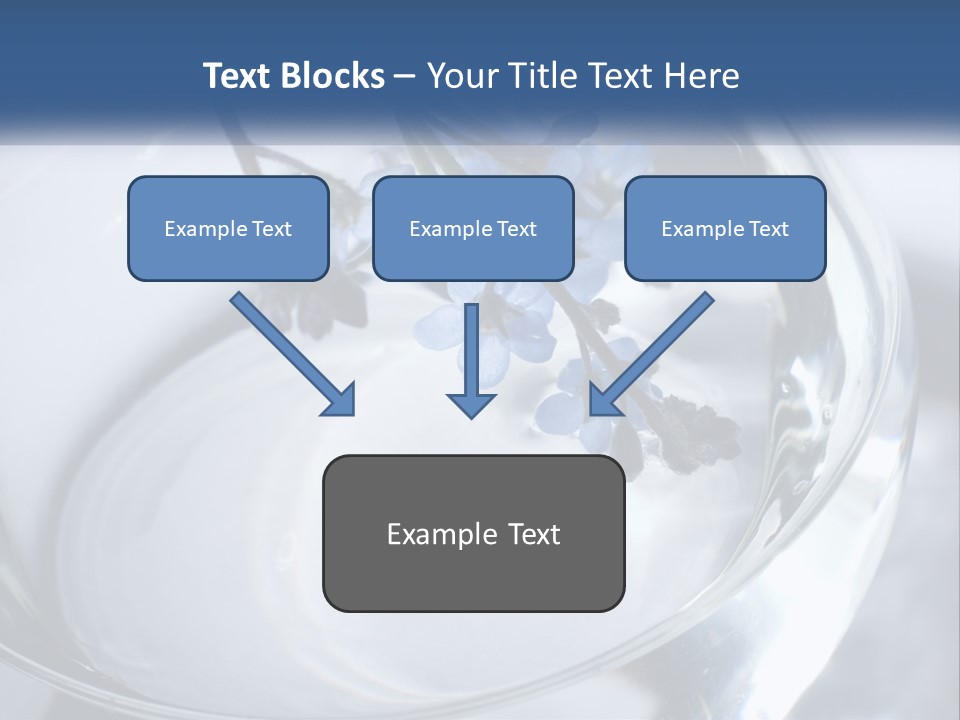 A Glass Vase Filled With Blue Flowers On Top Of A Table PowerPoint Template