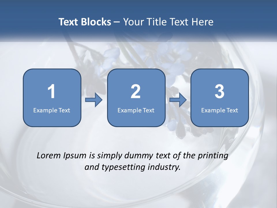A Glass Vase Filled With Blue Flowers On Top Of A Table PowerPoint Template