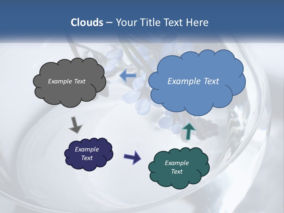 A Glass Vase Filled With Blue Flowers On Top Of A Table PowerPoint Template