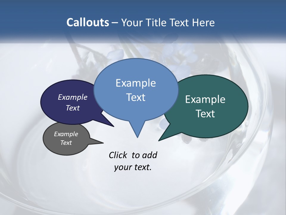 A Glass Vase Filled With Blue Flowers On Top Of A Table PowerPoint Template