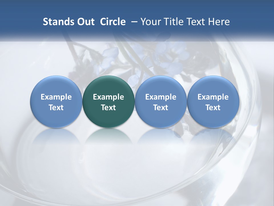 A Glass Vase Filled With Blue Flowers On Top Of A Table PowerPoint Template