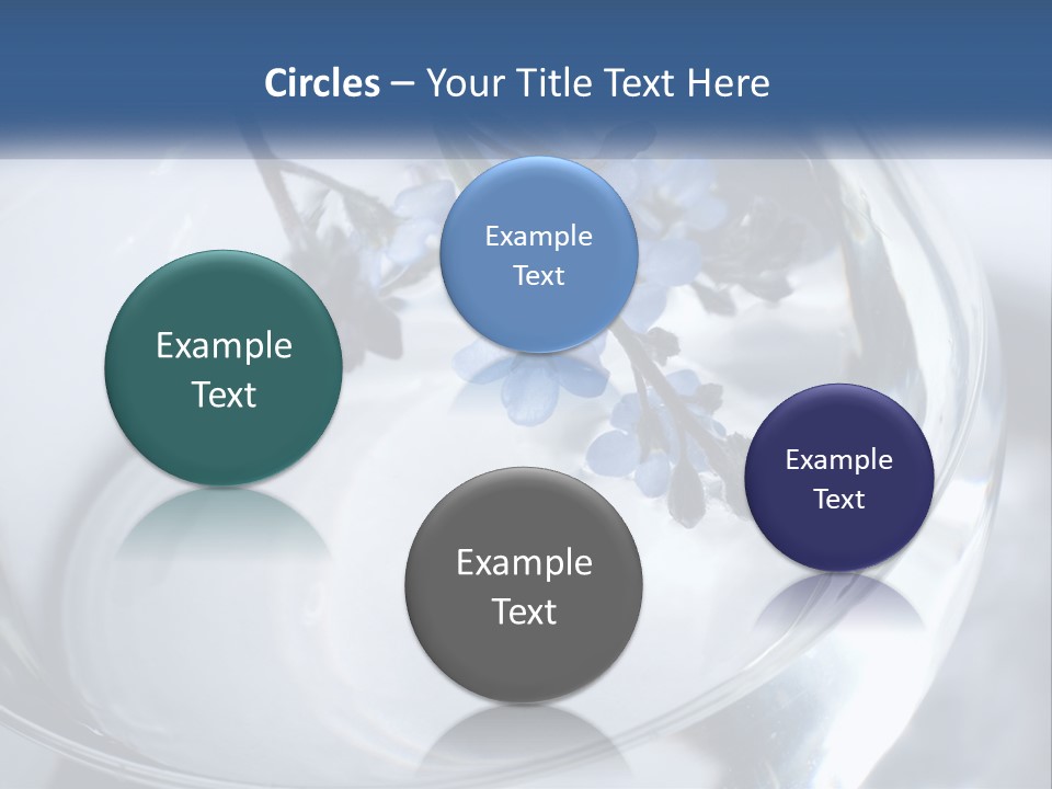 A Glass Vase Filled With Blue Flowers On Top Of A Table PowerPoint Template