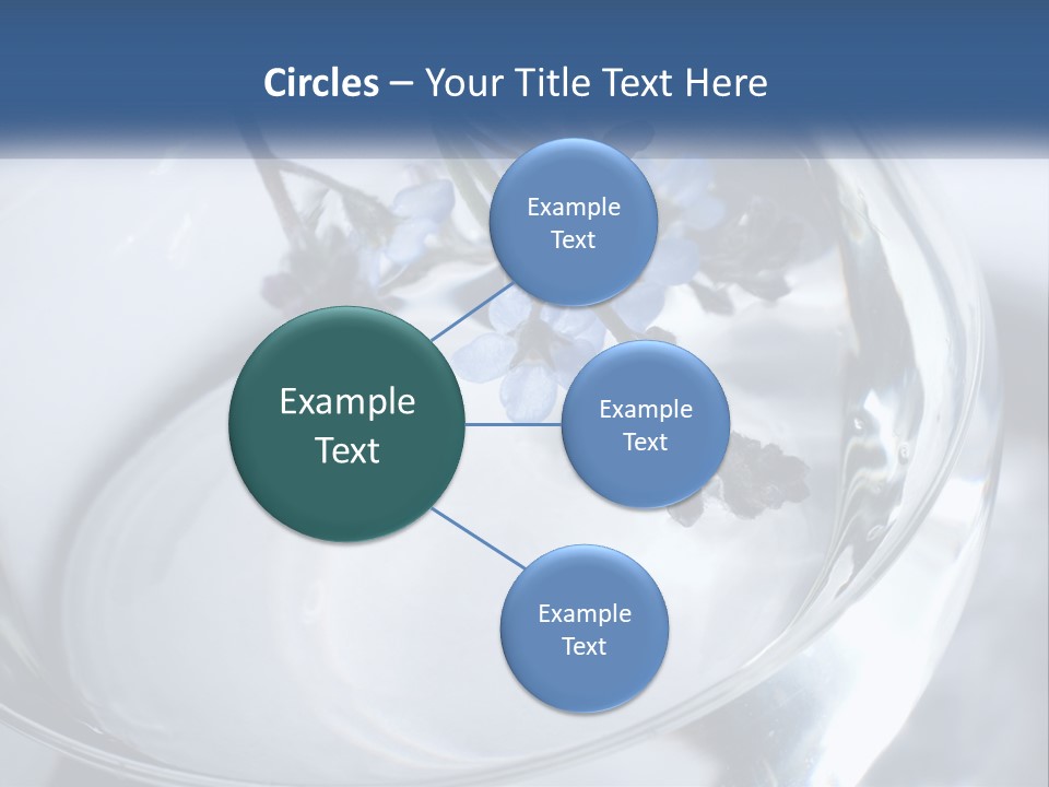 A Glass Vase Filled With Blue Flowers On Top Of A Table PowerPoint Template