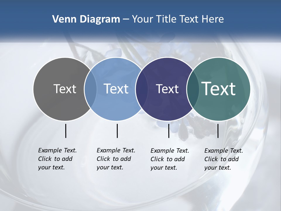 A Glass Vase Filled With Blue Flowers On Top Of A Table PowerPoint Template