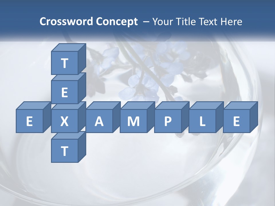 A Glass Vase Filled With Blue Flowers On Top Of A Table PowerPoint Template