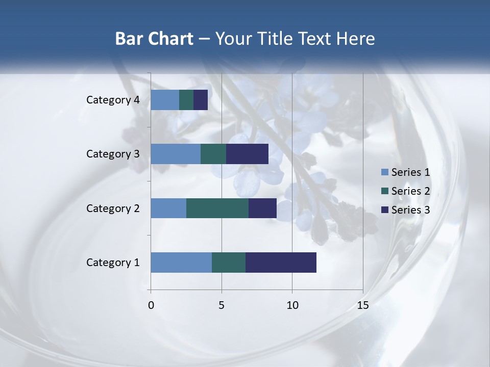 A Glass Vase Filled With Blue Flowers On Top Of A Table PowerPoint Template