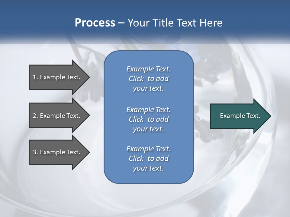 A Glass Vase Filled With Blue Flowers On Top Of A Table PowerPoint Template
