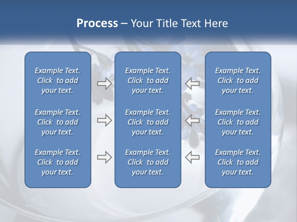 A Glass Vase Filled With Blue Flowers On Top Of A Table PowerPoint Template