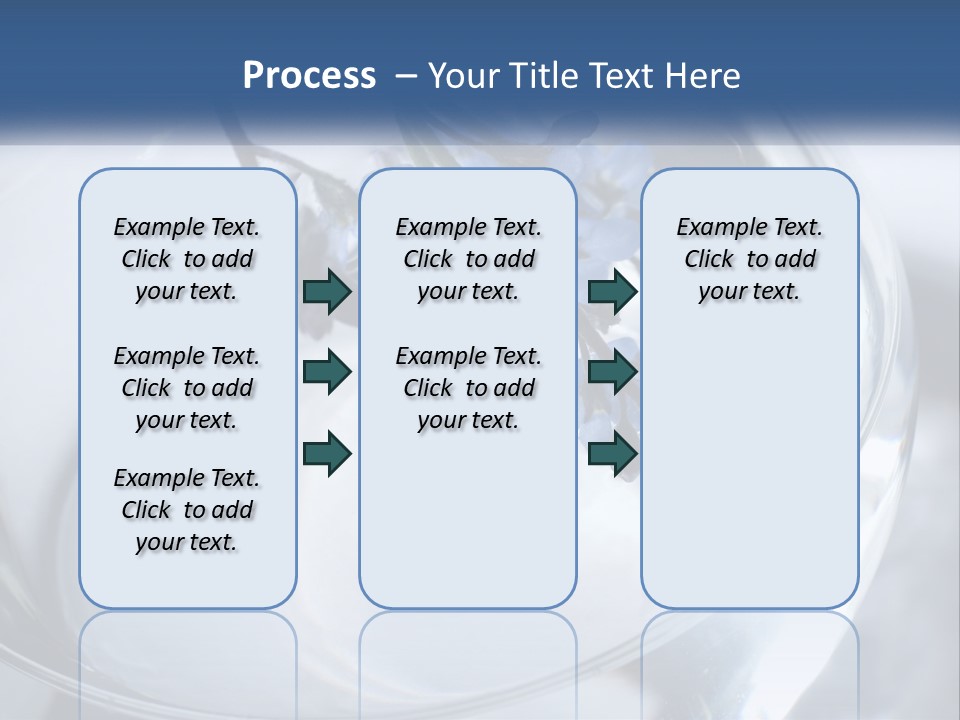 A Glass Vase Filled With Blue Flowers On Top Of A Table PowerPoint Template