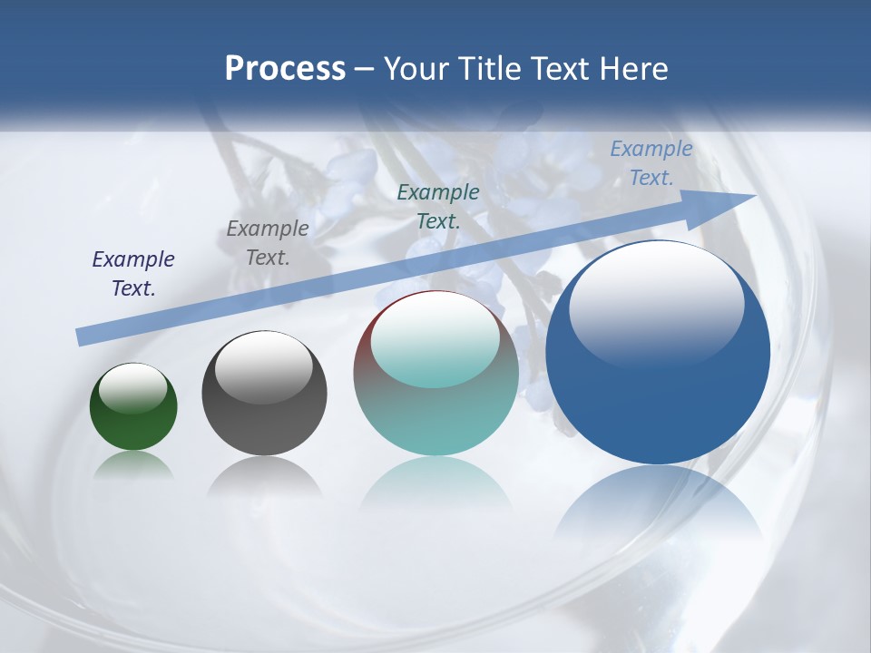 A Glass Vase Filled With Blue Flowers On Top Of A Table PowerPoint Template