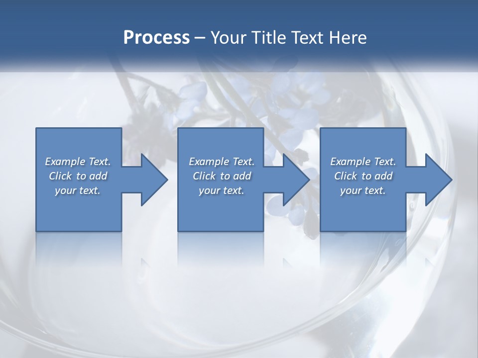 A Glass Vase Filled With Blue Flowers On Top Of A Table PowerPoint Template