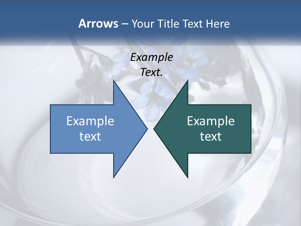 A Glass Vase Filled With Blue Flowers On Top Of A Table PowerPoint Template