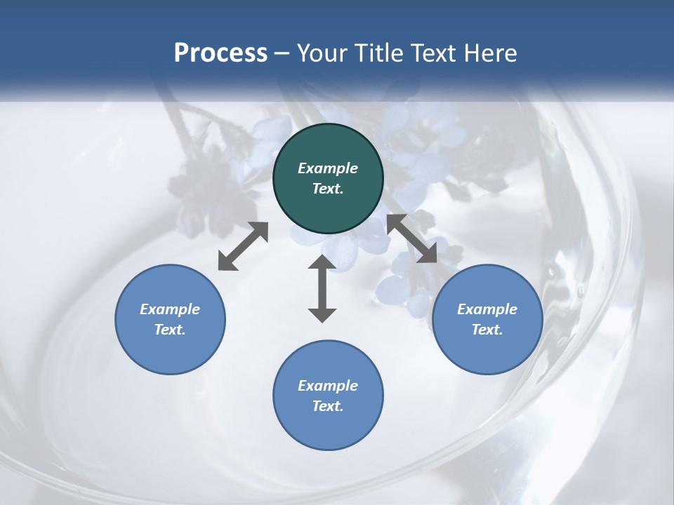 A Glass Vase Filled With Blue Flowers On Top Of A Table PowerPoint Template