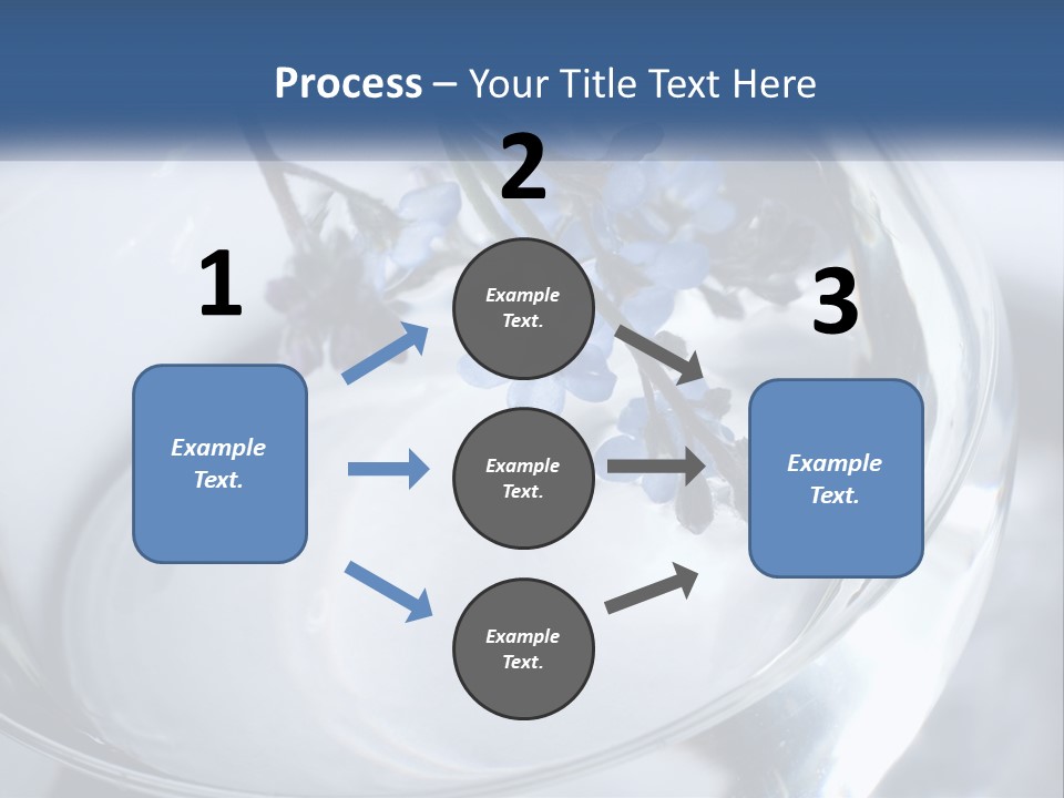 A Glass Vase Filled With Blue Flowers On Top Of A Table PowerPoint Template