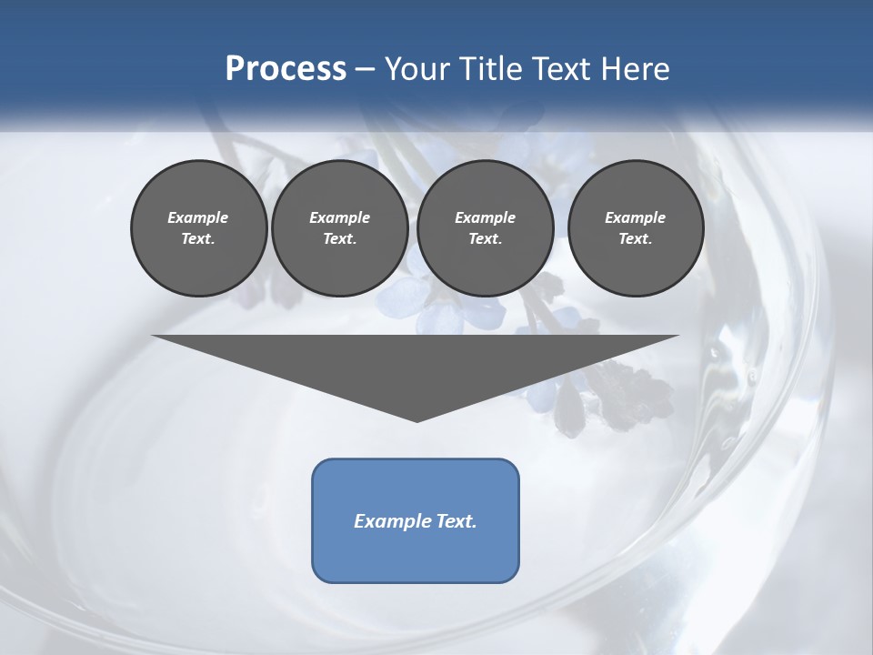 A Glass Vase Filled With Blue Flowers On Top Of A Table PowerPoint Template