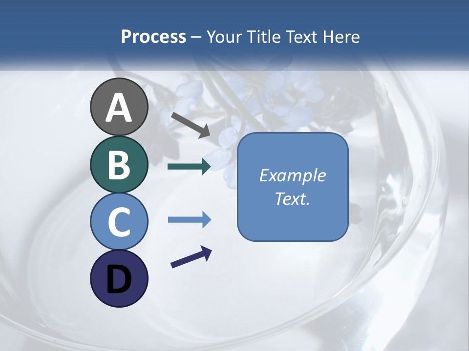 A Glass Vase Filled With Blue Flowers On Top Of A Table PowerPoint Template