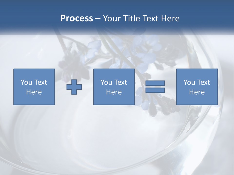 A Glass Vase Filled With Blue Flowers On Top Of A Table PowerPoint Template