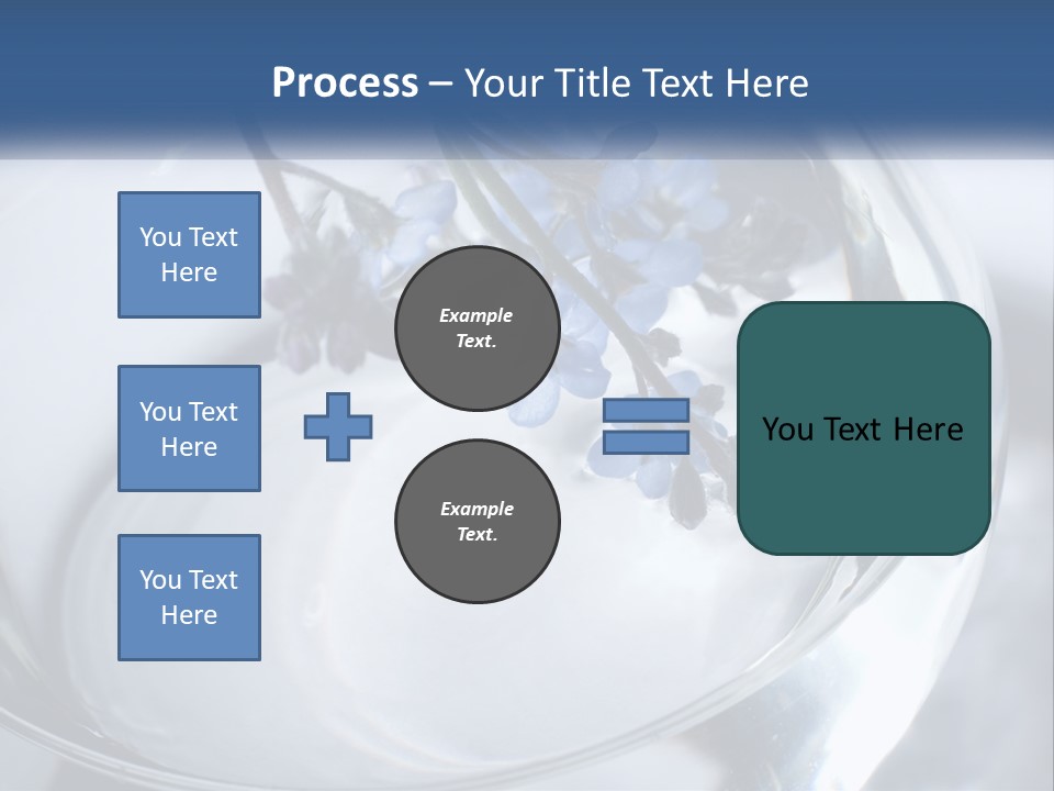 A Glass Vase Filled With Blue Flowers On Top Of A Table PowerPoint Template
