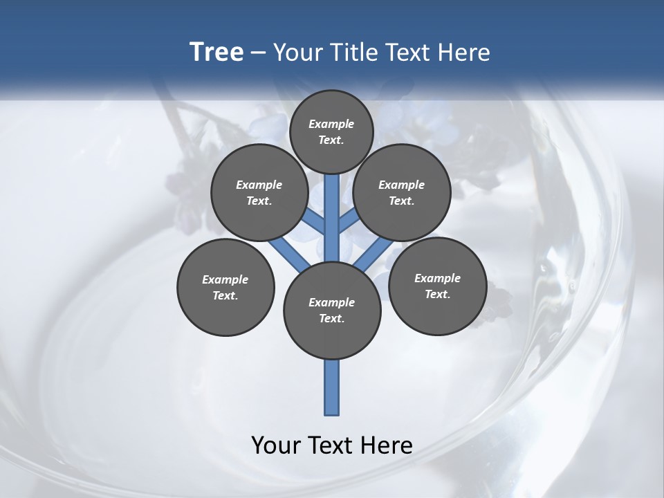 A Glass Vase Filled With Blue Flowers On Top Of A Table PowerPoint Template