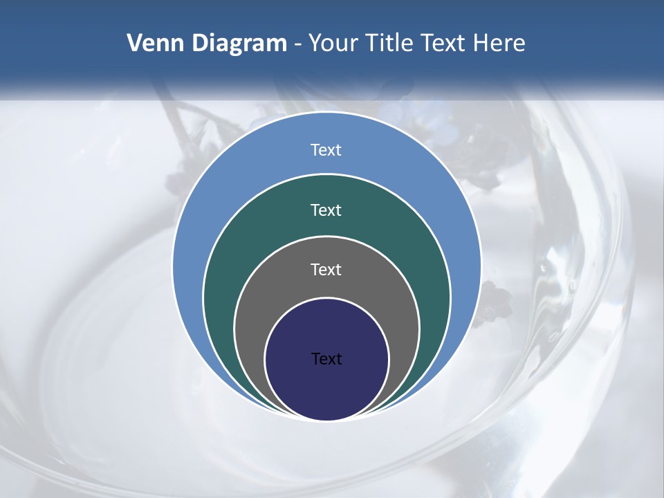 A Glass Vase Filled With Blue Flowers On Top Of A Table PowerPoint Template