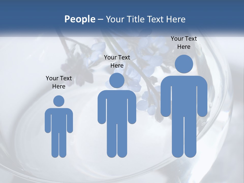 A Glass Vase Filled With Blue Flowers On Top Of A Table PowerPoint Template