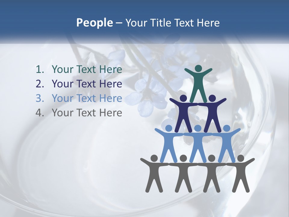 A Glass Vase Filled With Blue Flowers On Top Of A Table PowerPoint Template