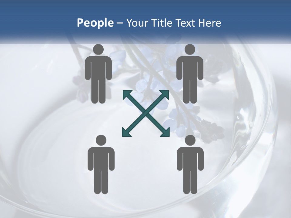 A Glass Vase Filled With Blue Flowers On Top Of A Table PowerPoint Template