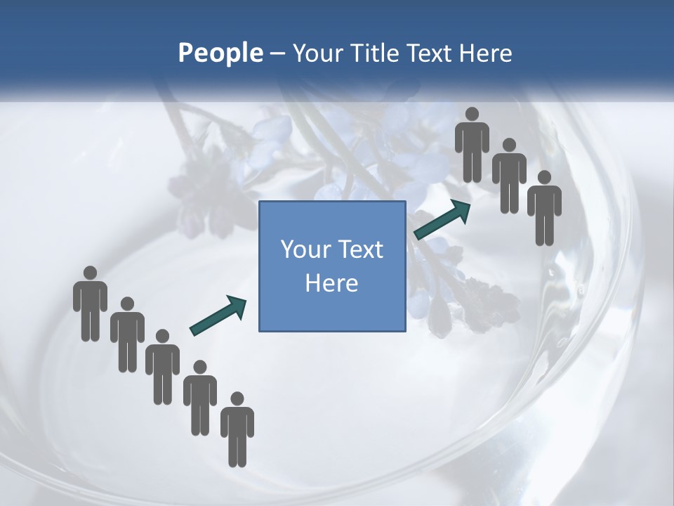 A Glass Vase Filled With Blue Flowers On Top Of A Table PowerPoint Template