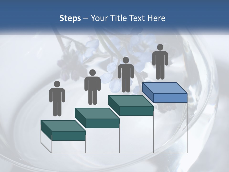 A Glass Vase Filled With Blue Flowers On Top Of A Table PowerPoint Template