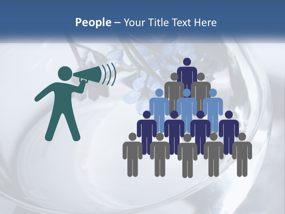 A Glass Vase Filled With Blue Flowers On Top Of A Table PowerPoint Template