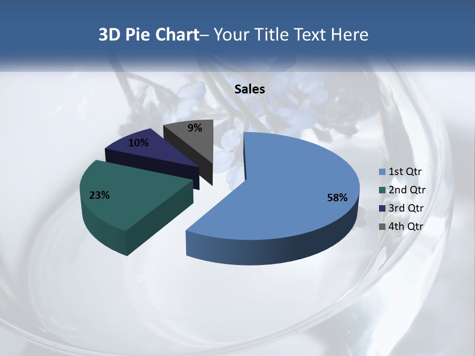 A Glass Vase Filled With Blue Flowers On Top Of A Table PowerPoint Template