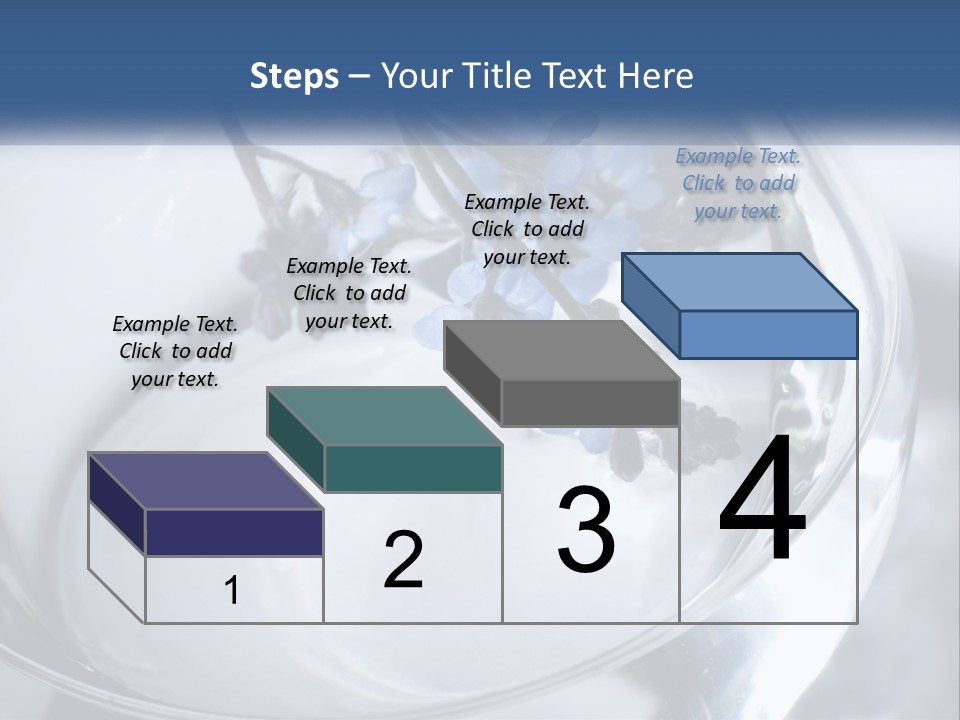 A Glass Vase Filled With Blue Flowers On Top Of A Table PowerPoint Template