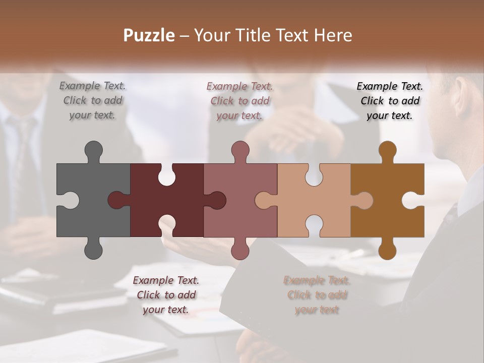 A Group Of Business People Sitting Around A Table PowerPoint Template