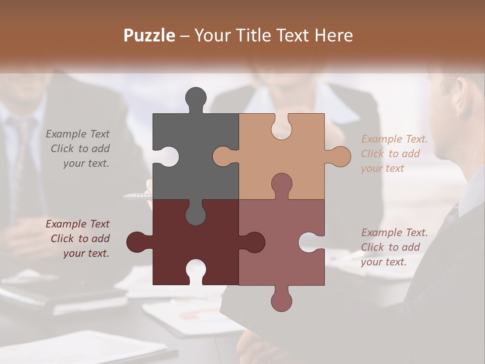 A Group Of Business People Sitting Around A Table PowerPoint Template